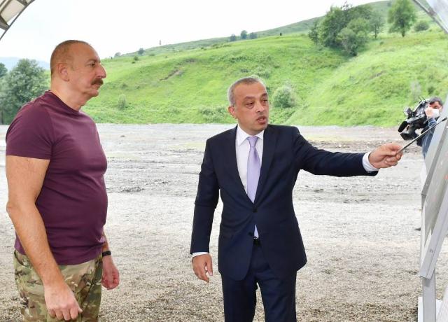 Ilham Aliyev familiarized himself with “Hakarichay” reservoir project in Lachin district +PHOTO=2