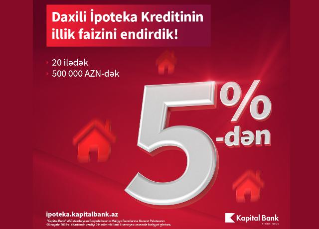 Kapital Bank-ın daxili ipotekası daha sərfəli oldu! 